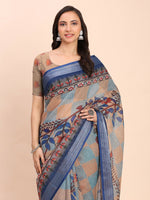 Thumbnail for Astita Linen Cotton Cream Saree