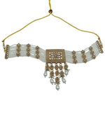 Thumbnail for Jewel City Traditional Ethnic Antique Gold-Plated Pearl Bridal Choker Set with Earrings, Maang Tikka