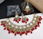 Thumbnail for Jewel City Gold-Plated Kundan Choker Necklace Set with Beads & Maang Tikka | Traditional Indian Bridal Jewelry