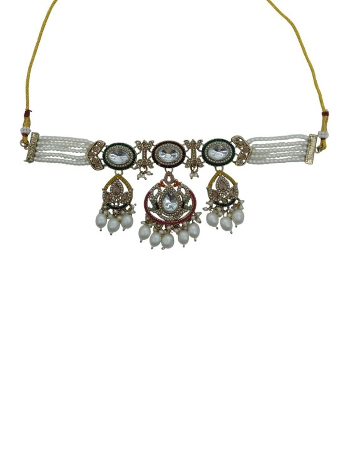 Jewel City Regal Pearl Kundan Choker Jewelry Set with Maang Tikka - Traditional Indian Wedding & Festival Collection