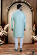Thumbnail for Joban Fashion Men's Green & White Cotton Silk Kurta with Pyjama - Distacart
