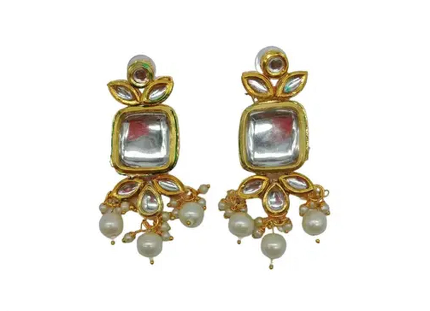 Jewel City Exquisite Kundan Choker Necklace Set with White Beads - Traditional Indian Wedding Jewelry