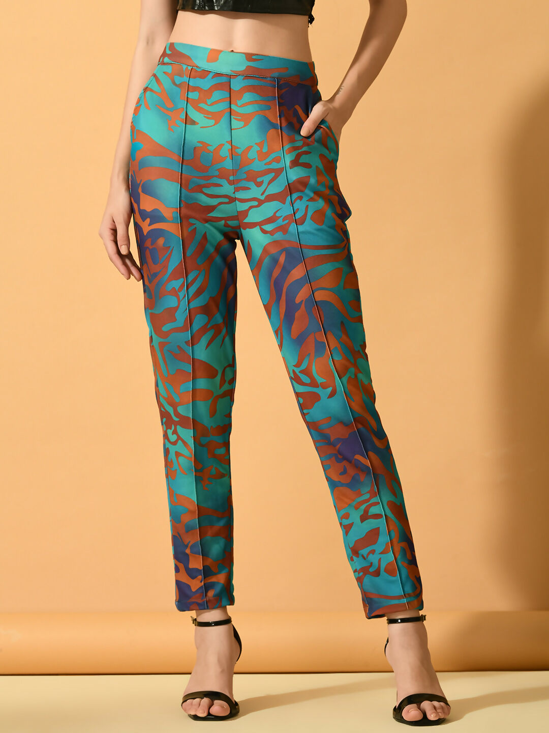 Myshka Women's Multi Printed Coat With Trousers - Distacart