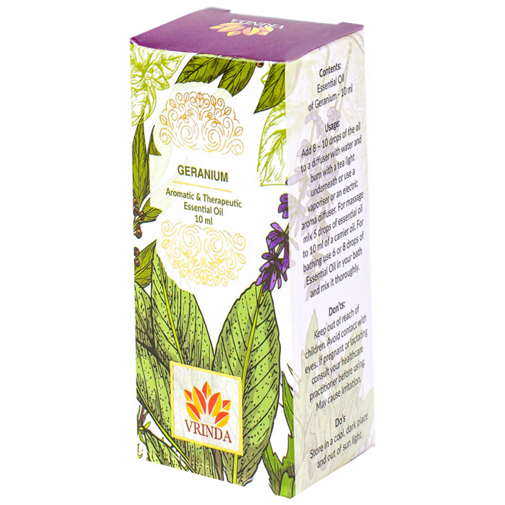 Vrinda Geranium Aromatic & Therapeutic Essential Oil - Dista
