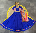 Thumbnail for Malishka Rayon With Gamthi Work Navratri Special Lehenga Choli Set - Blue - Distacart