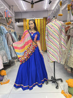Thumbnail for Malishka Rayon With Gamthi Work Navratri Special Lehenga Choli Set - Blue - Distacart