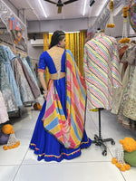 Thumbnail for Malishka Rayon With Gamthi Work Navratri Special Lehenga Choli Set - Blue - Distacart