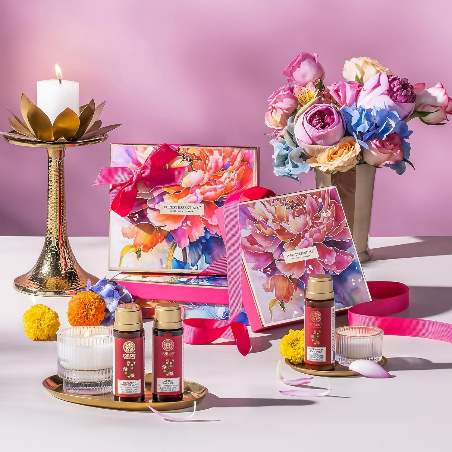 Forest Essentials Roopa Fragrant Shower Ritual Luxurious Ayurvedic Bath & Body Gift Set