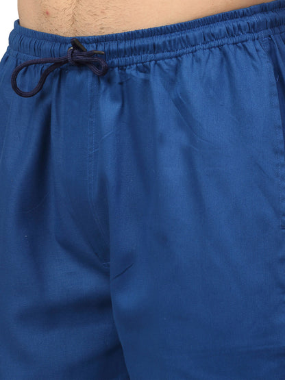Jainish Men's Cotton Solid Track Pants - Blue - Distacart