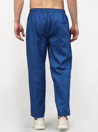 Thumbnail for Jainish Men's Cotton Solid Track Pants - Blue - Distacart