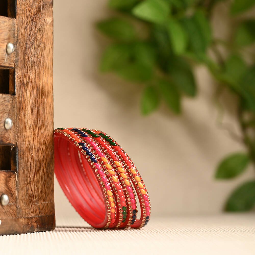 Afast Elegant Bridal & Wedding Party Fashion Bangle/Kada Set, Multi, Glass, Pack Of 8 Model No- A34 - Distacart