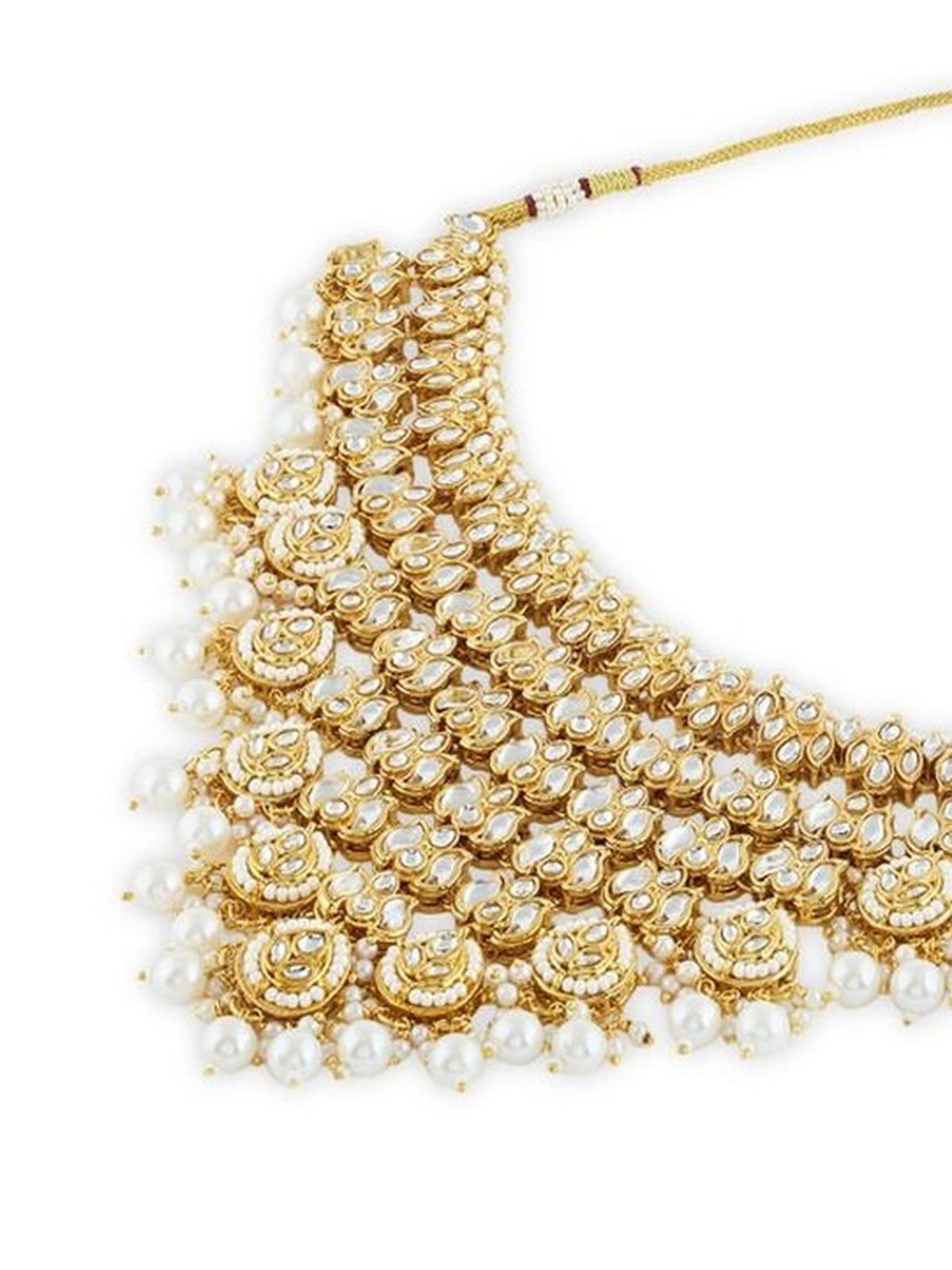 Jewel City Bridal Kundan Gold-Plated Choker Necklace Set with Jhumka Earrings for Women & Girls – Traditional Indian Wedding Jewelry with Pearls - Distacart