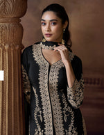 Thumbnail for Aarshi Fashions Black Chinon Silk Suit
