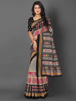 Thumbnail for NOZ2TOZ Women's Bhagalpuri Silk Beige Printed Designer Saree With Blouse Piece - Distacart