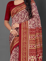 Thumbnail for NOZ2TOZ Women's Bhagalpuri Silk Mauve Printed Designer Saree With Blouse Piece - Distacart