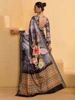 Thumbnail for NOZ2TOZ Women's Tussar Silk Grey Woven Design Designer Saree With Blouse Piece - Distacart