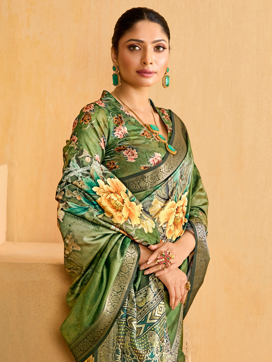 NOZ2TOZ Women's Tussar Silk Light Green Woven Design Designer Saree With Blouse Piece - Distacart