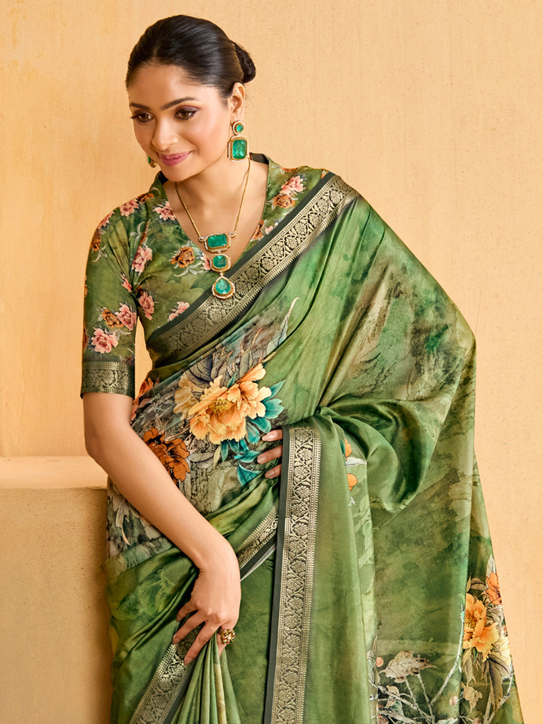 NOZ2TOZ Women's Tussar Silk Light Green Woven Design Designer Saree With Blouse Piece - Distacart