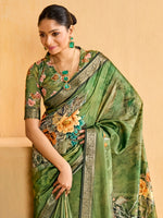 Thumbnail for NOZ2TOZ Women's Tussar Silk Light Green Woven Design Designer Saree With Blouse Piece - Distacart