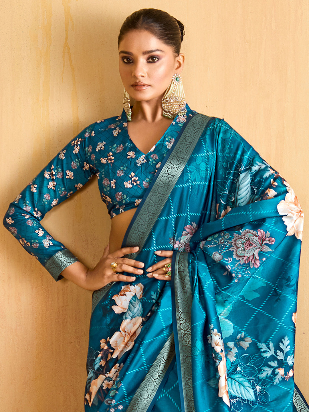 NOZ2TOZ Women's Tussar Silk Blue Woven Design Designer Saree With Blouse Piece - Distacart