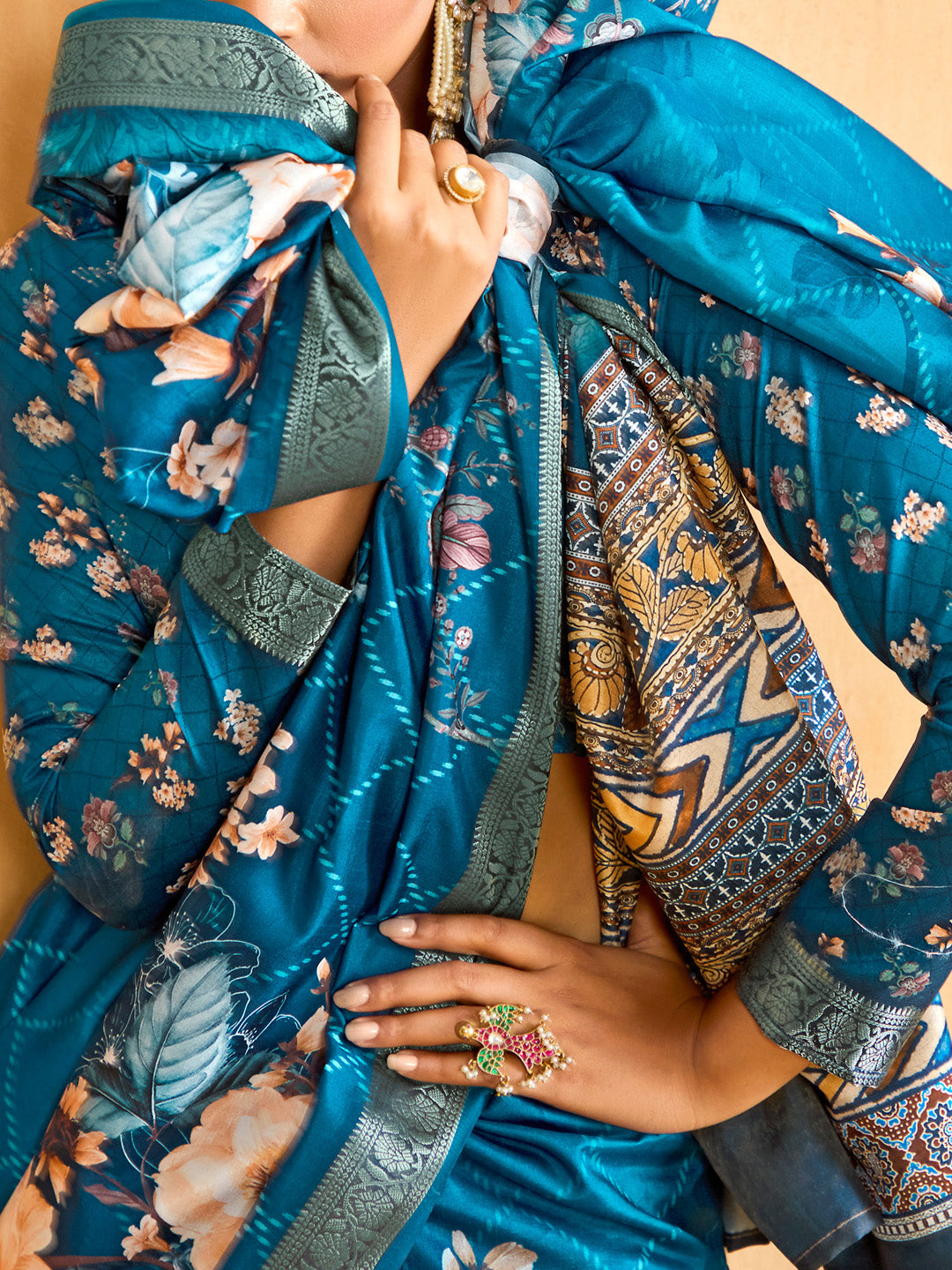 NOZ2TOZ Women's Tussar Silk Blue Woven Design Designer Saree With Blouse Piece - Distacart