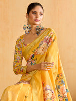 Thumbnail for NOZ2TOZ Women's Tussar Silk Yellow Woven Design Designer Saree With Blouse Piece - Distacart