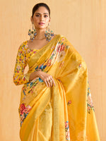 Thumbnail for NOZ2TOZ Women's Tussar Silk Yellow Woven Design Designer Saree With Blouse Piece - Distacart