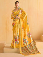 Thumbnail for NOZ2TOZ Women's Tussar Silk Yellow Woven Design Designer Saree With Blouse Piece - Distacart