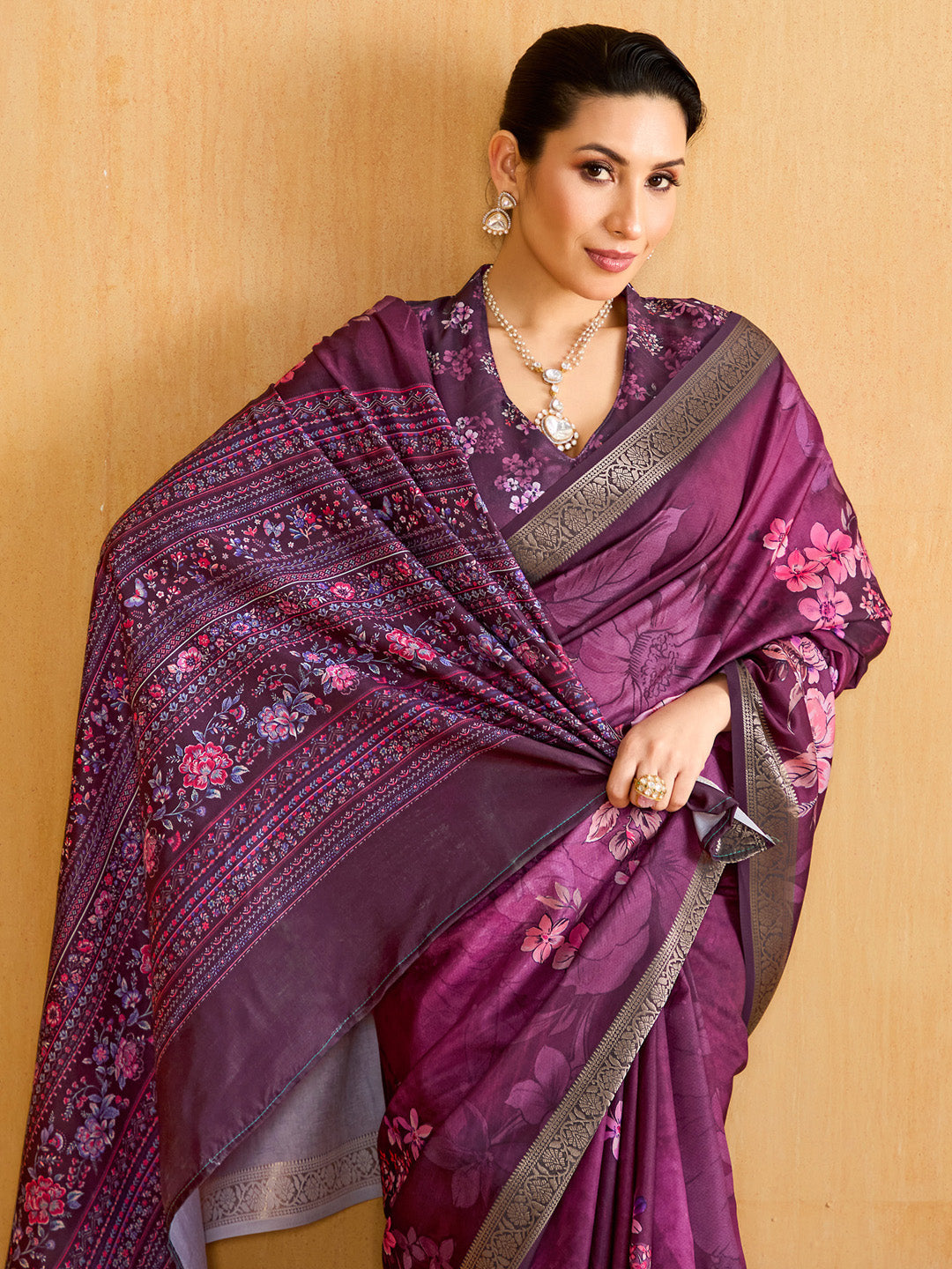 NOZ2TOZ Women's Tussar Silk Magenta Woven Design Designer Saree With Blouse Piece - Distacart