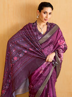 Thumbnail for NOZ2TOZ Women's Tussar Silk Magenta Woven Design Designer Saree With Blouse Piece - Distacart