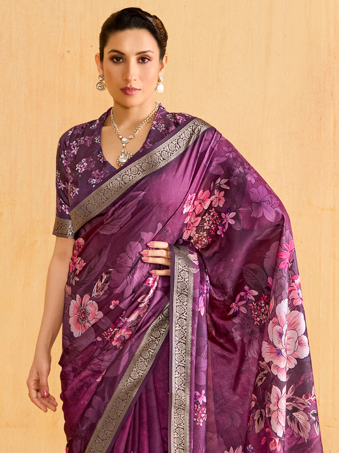 NOZ2TOZ Women's Tussar Silk Magenta Woven Design Designer Saree With Blouse Piece - Distacart