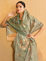 Thumbnail for NOZ2TOZ Women's Tussar Silk Sea Green Woven Design Designer Saree With Blouse Piece - Distacart