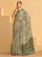 Thumbnail for NOZ2TOZ Women's Tussar Silk Sea Green Woven Design Designer Saree With Blouse Piece - Distacart
