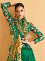 Thumbnail for NOZ2TOZ Women's Tussar Silk Teal green Woven Design Designer Saree With Blouse Piece - Distacart