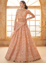 Thumbnail for Vegaa Fashion Cream Net Thread Work Wedding Lehenga