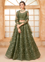 Thumbnail for Vegaa Fashion Mehendi Net Thread Work Wedding Lehenga