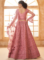 Thumbnail for Vegaa Fashion Peach Net Thread Work Wedding Lehenga