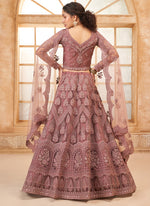 Thumbnail for Vegaa Fashion Onion Pink Net Thread Work Wedding Lehenga