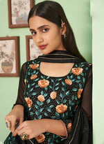 Thumbnail for Vegaa Fashion Black Georgette Embroidery Designer Sharara Suit