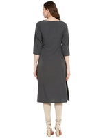 Thumbnail for Ahalyaa Women Grey Printed Straight Kurta - Distacart