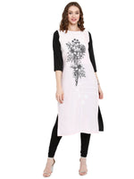 Thumbnail for Ahalyaa Women Pink Printed Straight Kurta - Distacart