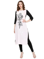 Thumbnail for Ahalyaa Women Pink Printed Straight Kurta - Distacart