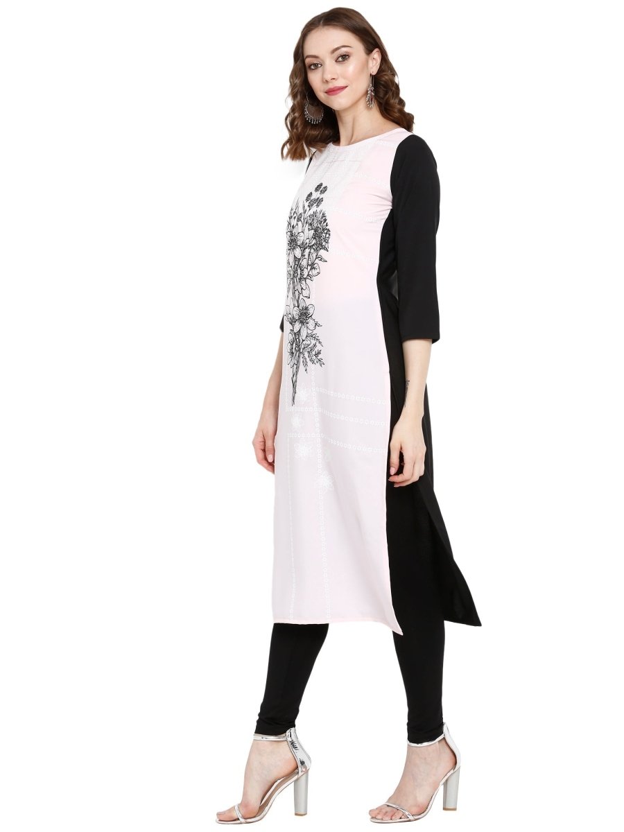 Ahalyaa Women Pink Printed Straight Kurta - Distacart
