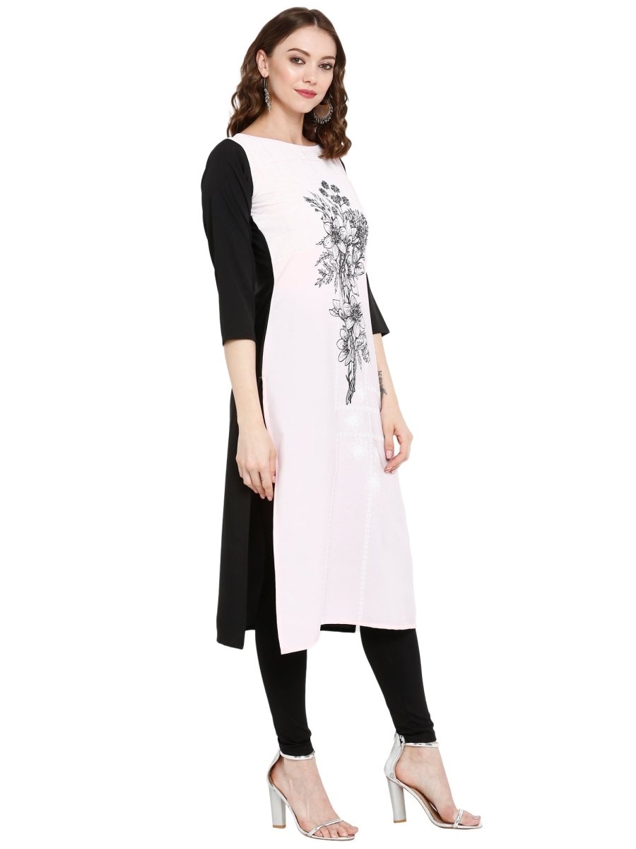 Ahalyaa Women Pink Printed Straight Kurta - Distacart