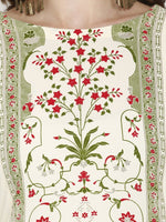 Thumbnail for Ahalyaa Women Cream-Coloured Printed Straight Kurta - Distacart