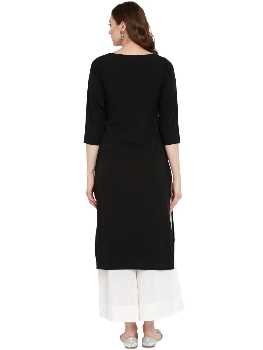 Ahalyaa Women Self Design Crepe Straight Beautiful Kurta