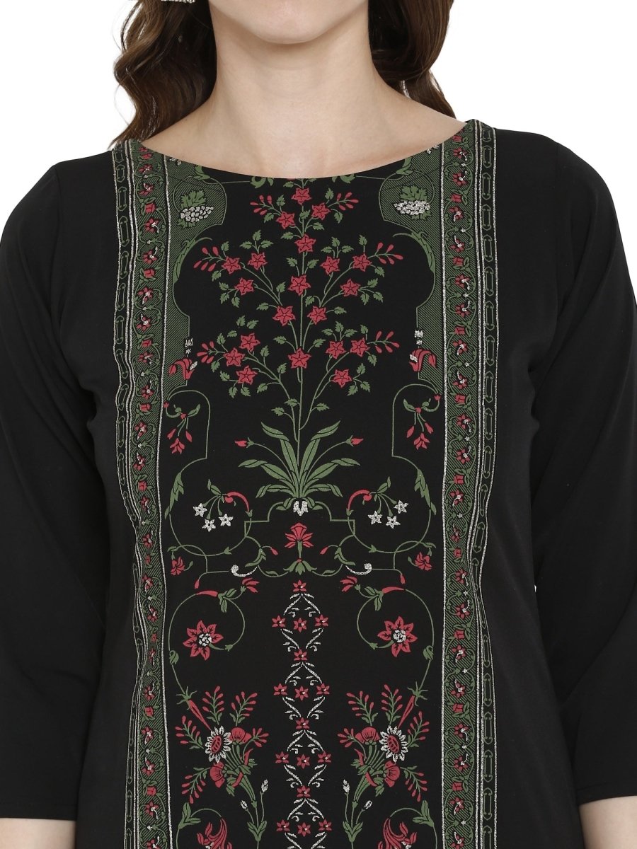 Ahalyaa Women Self Design Crepe Straight Beautiful Kurta