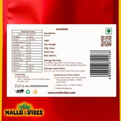 Mallu Vibes Almonds - Distacart