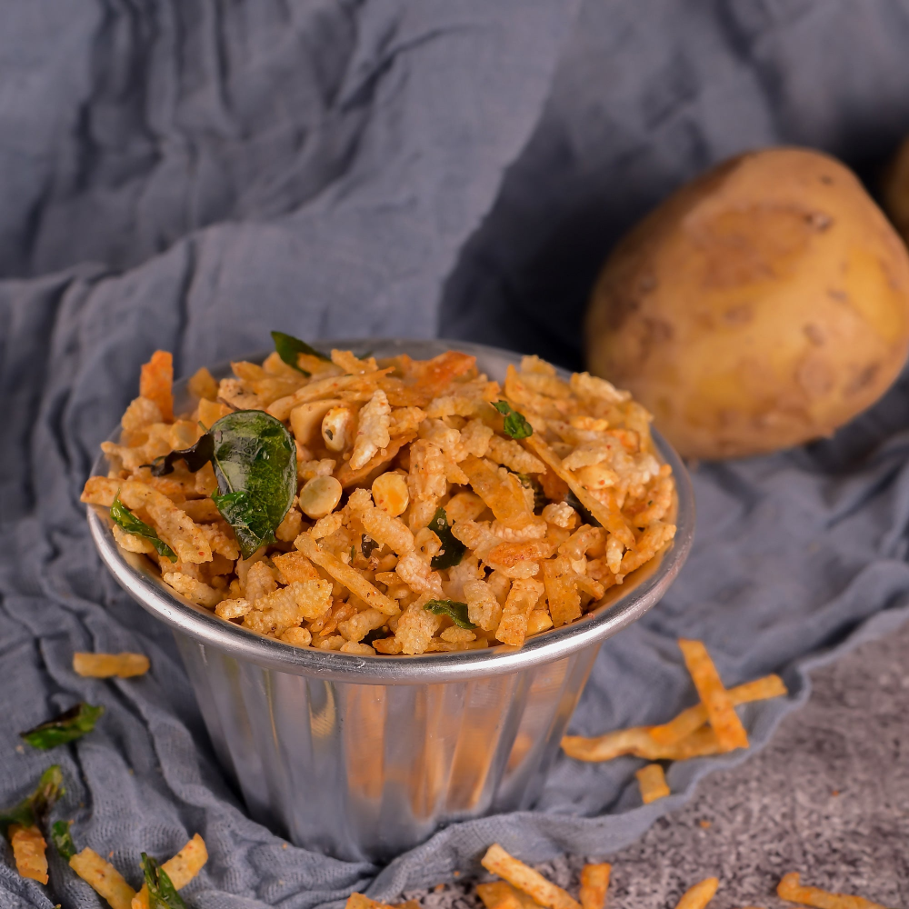 Vellanki Foods - Potato (Aloo) Mixture | Indian Snacks Ready to Eat Snacks | Homemade Andhra Snacks | Flavourful Indian Snacks - Distacart