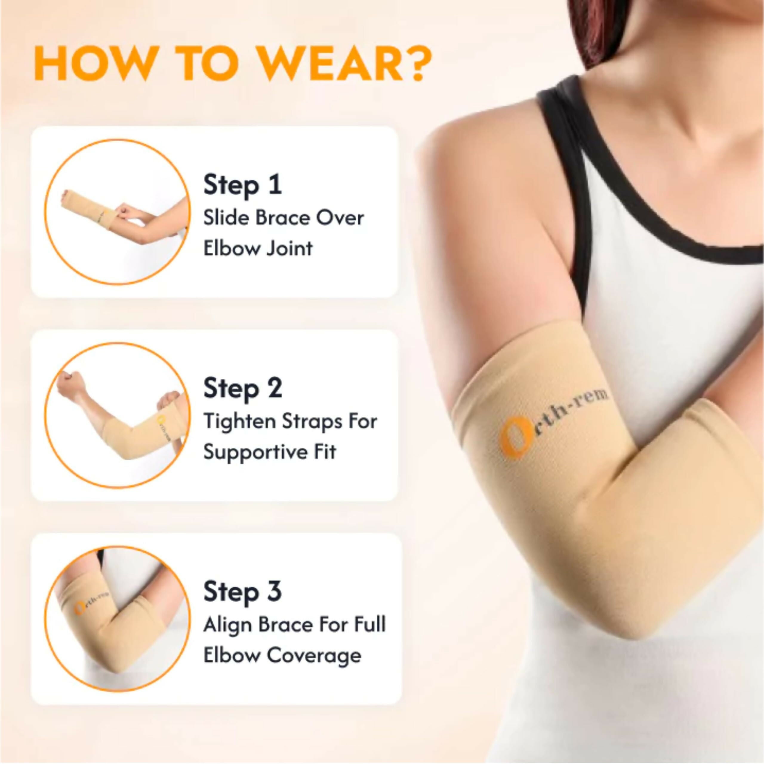 Orth-rem Elbow Support Brace For Men & Women (Pair)